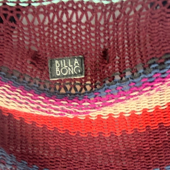 Billabong Boho Striped Open Front Fringe High-Low Hem Cardigan Sweater - Size M - Picture 12 of 14